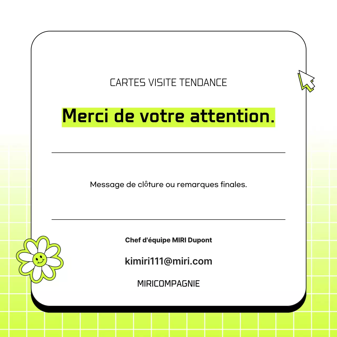 Lettre de motivation simple en chartreuse et blanc