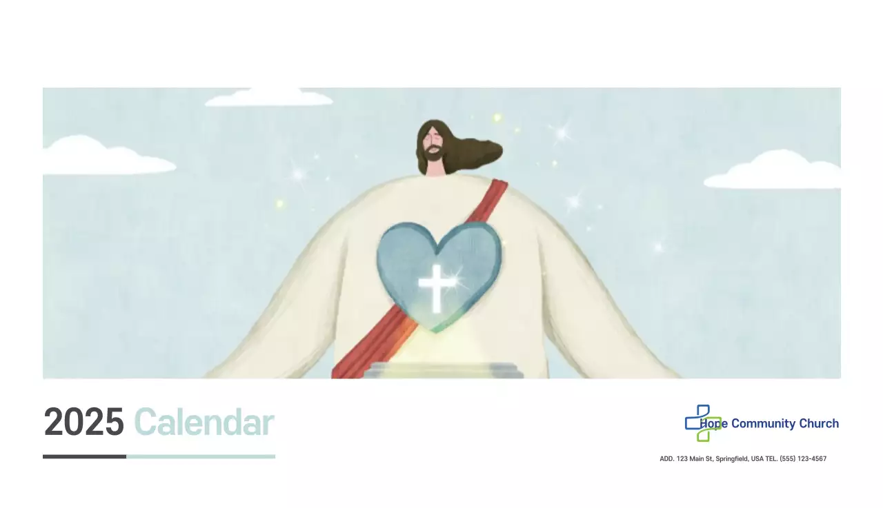 Ilustrasi gereja yang bersih dengan warna pastel