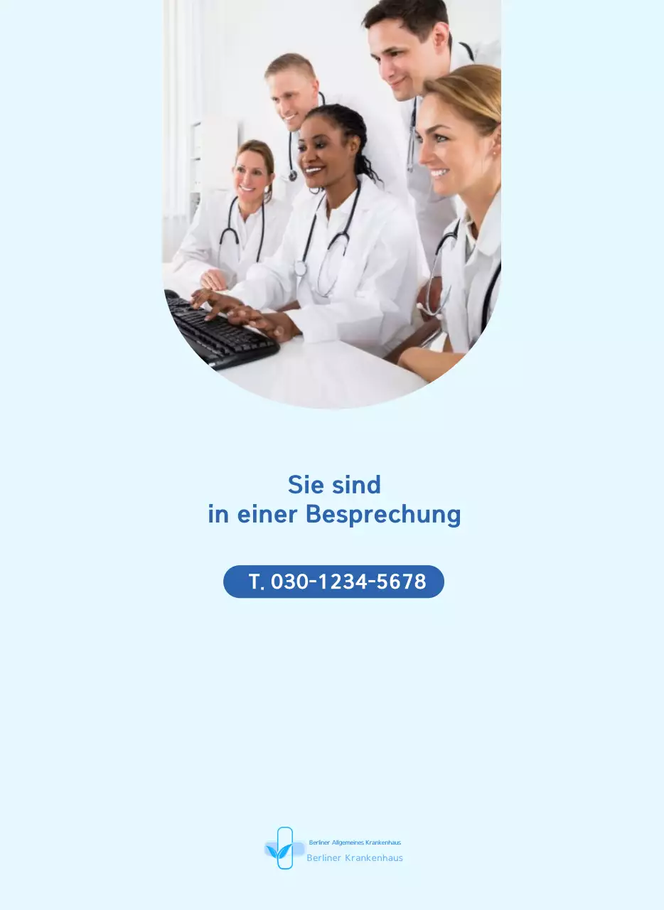 Blauer moderner Krankenhauskalender