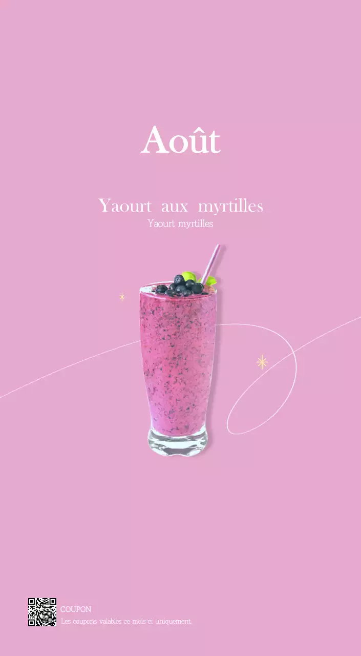 Un calendrier moderne pour les cafés avec des recommandations sur la boisson du mois.