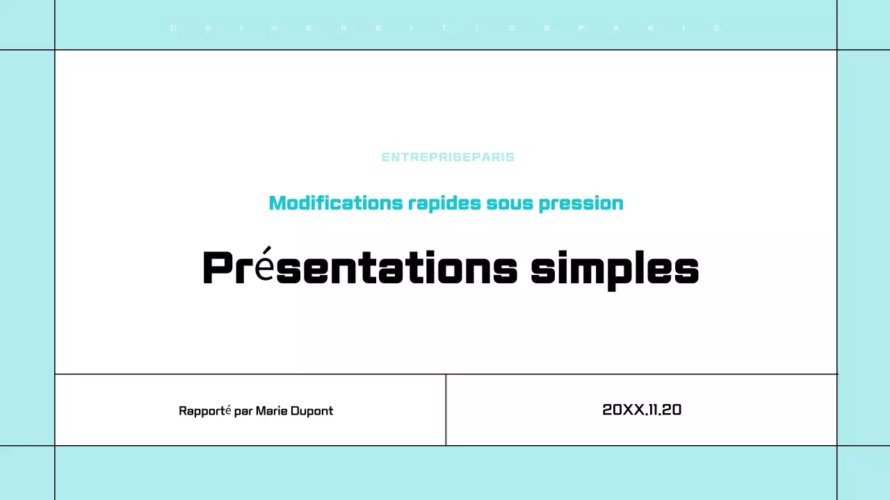 Présentations claires et faciles à éditer en blanc et bleu clair