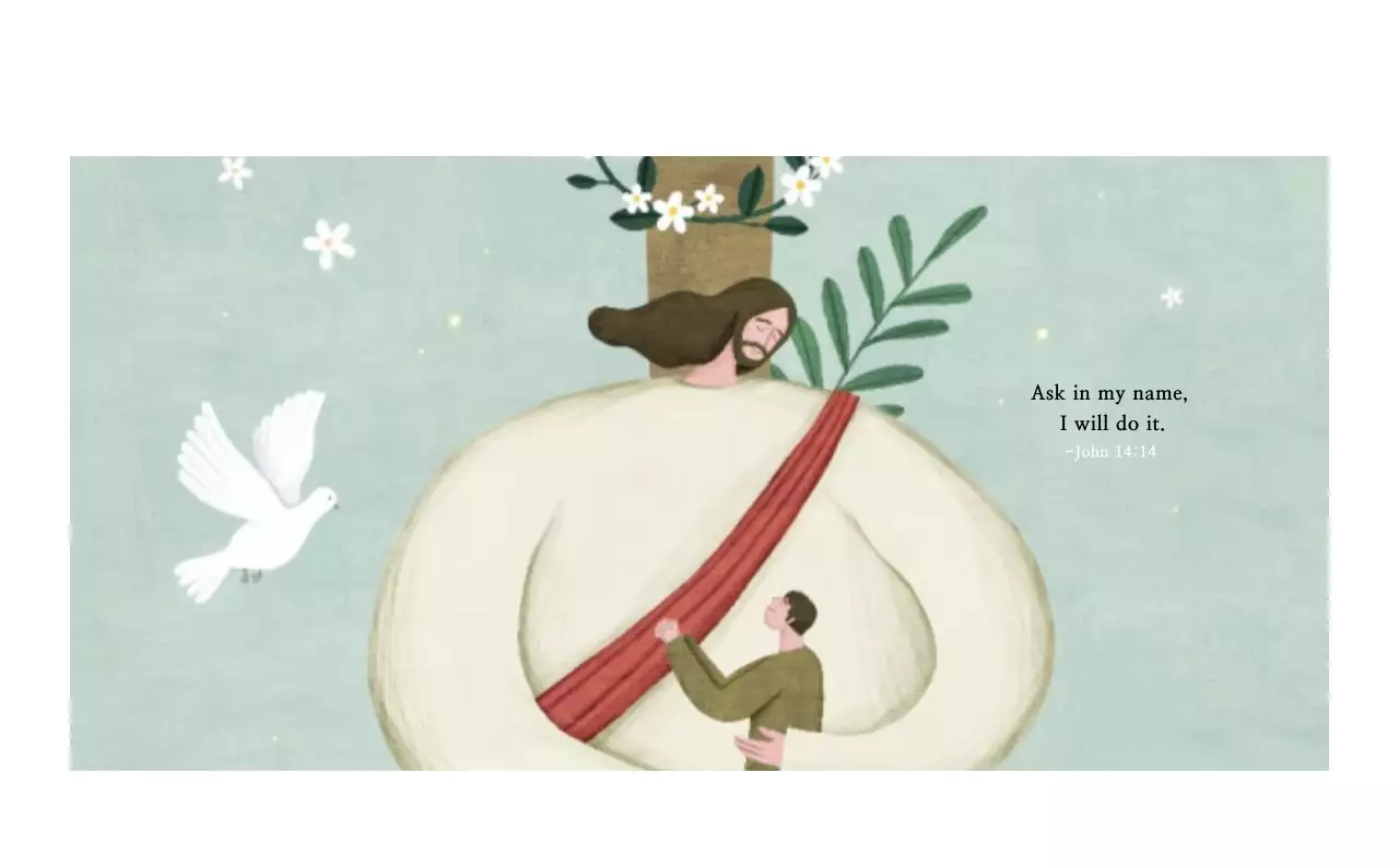 Ilustrasi gereja yang bersih dengan warna pastel