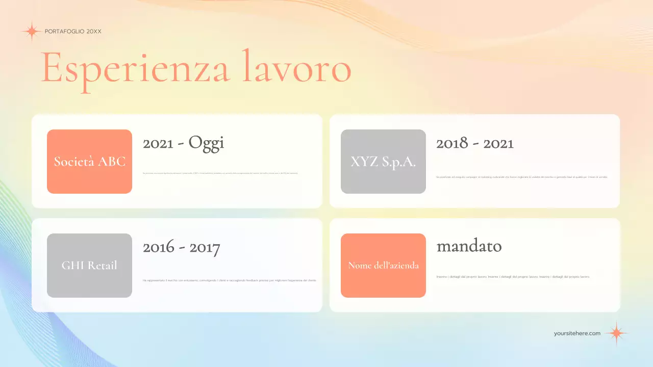 portfolio marketing elegante e pastello