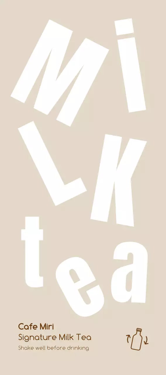 Beige Modern Milk Tea Hangtag