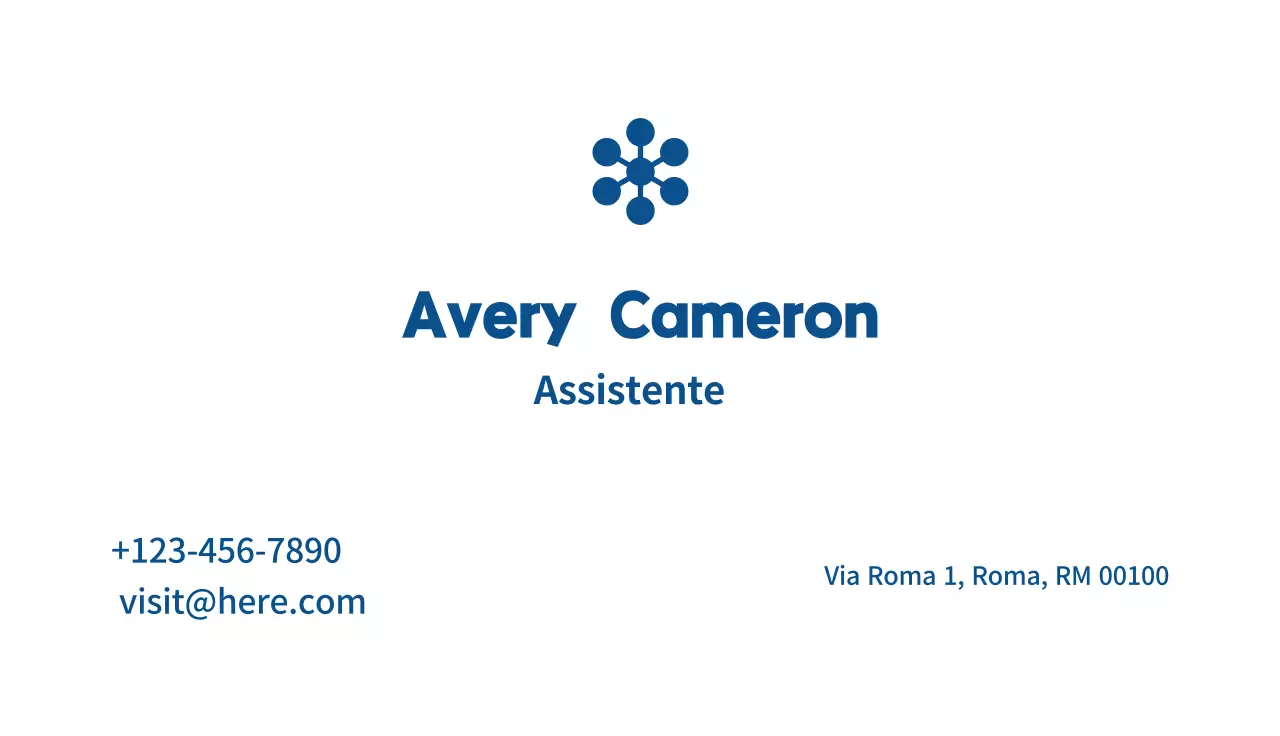 biglietto da visita semplice blu