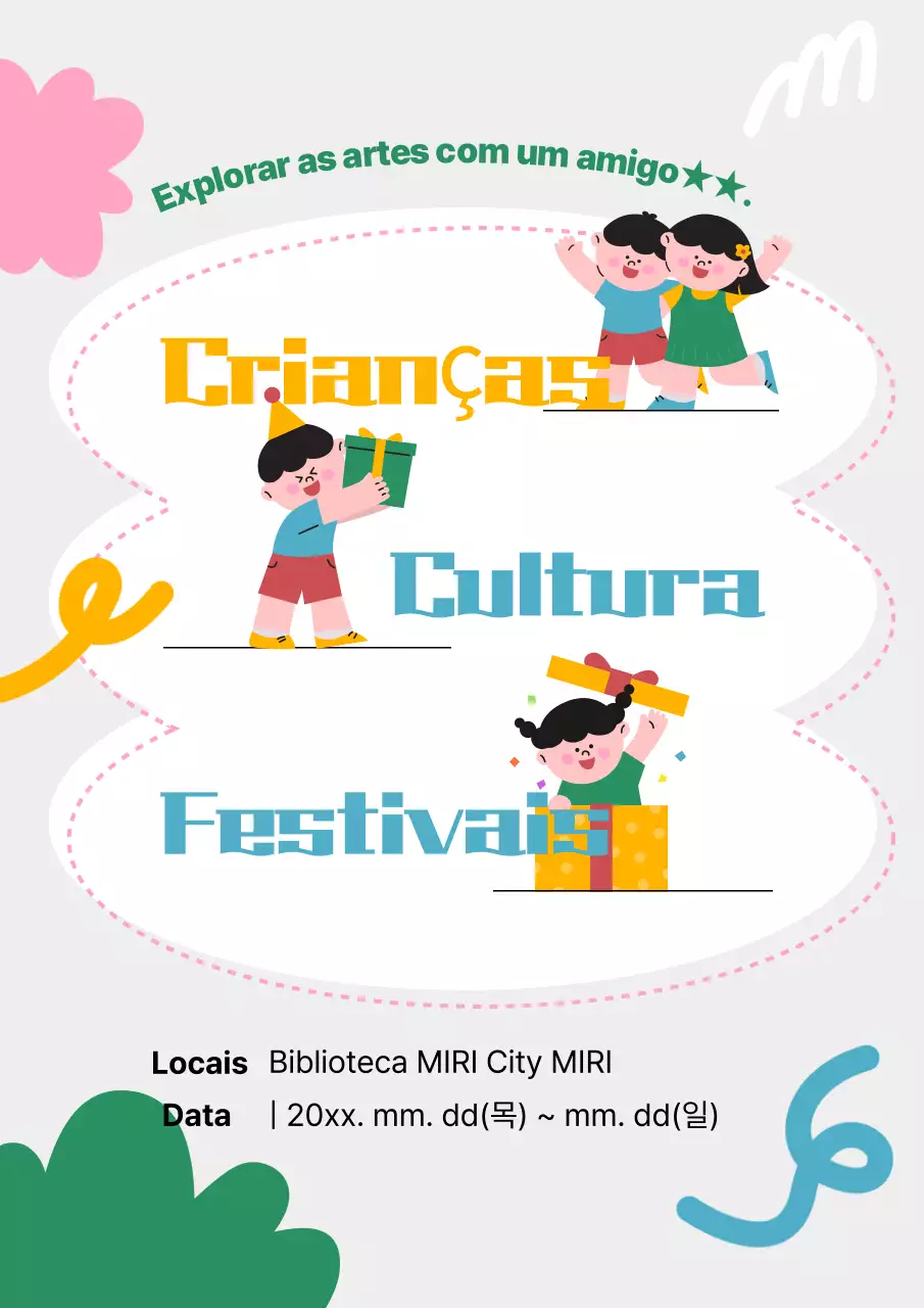 Um guia para o festival infantil amarelo e azul claro