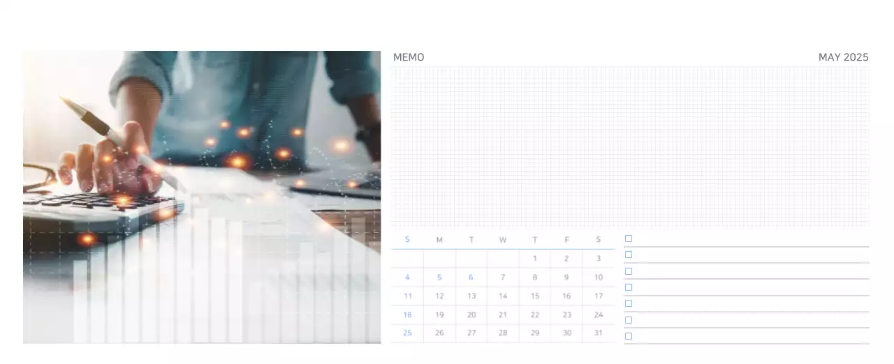 Blue Modern Calendar Corporate Promotions