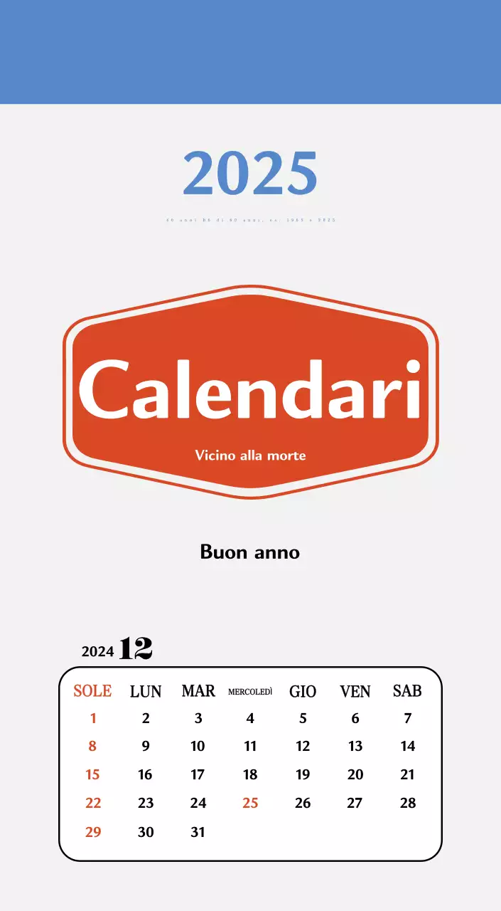 Calendario della memoria di concezione retrò in rosso