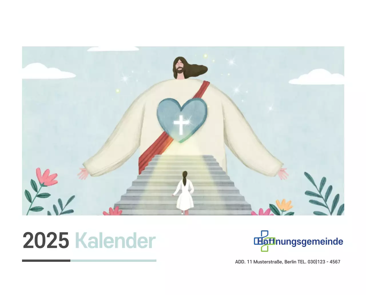 Pastell saubere Illustration Kirche