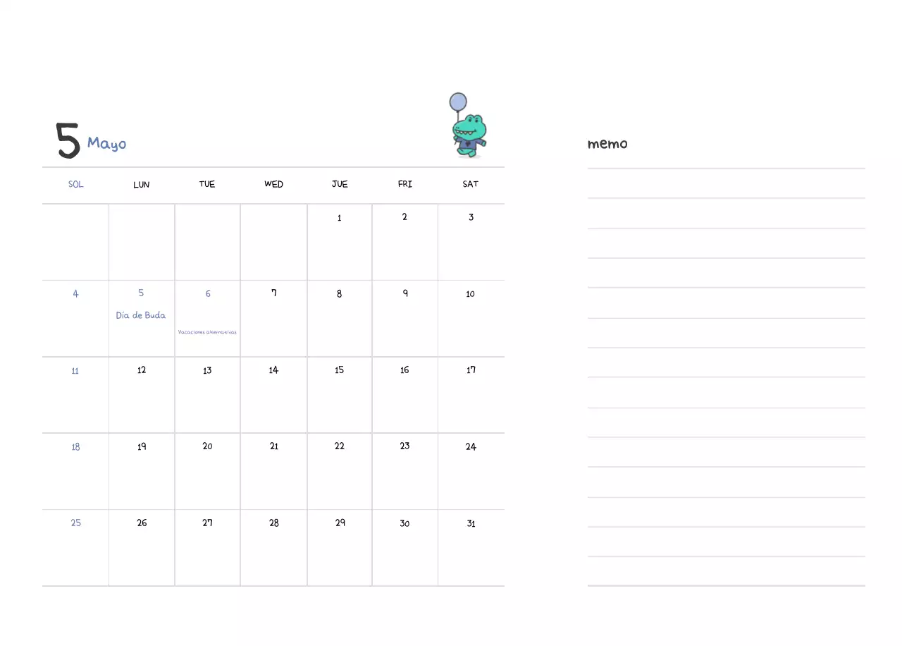 Un calendario con un bonito concepto de ilustración de Ago