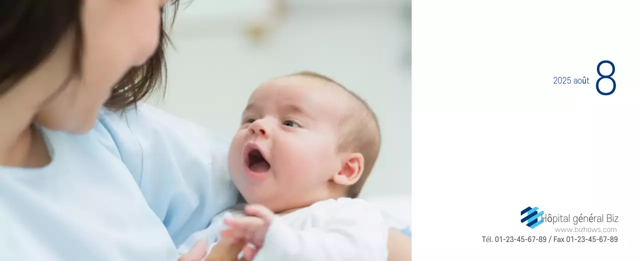 Calendrier promotionnel d'hôpital simple blanc marine