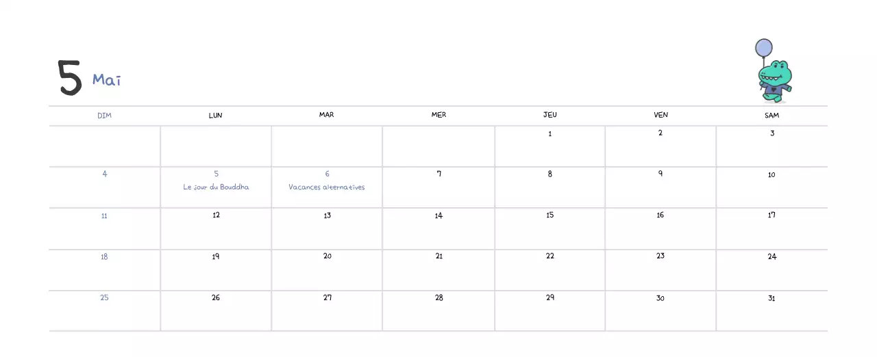 Un calendrier avec un concept d'illustration Ago mignon