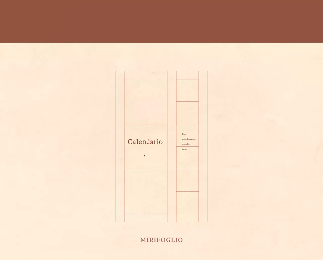 Un calendario sentimentale per fioristi in carta di lana marrone chiaro e marrone.