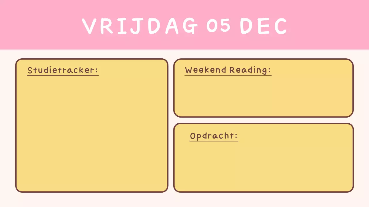 Eenvoudige gele klassenagenda voor school