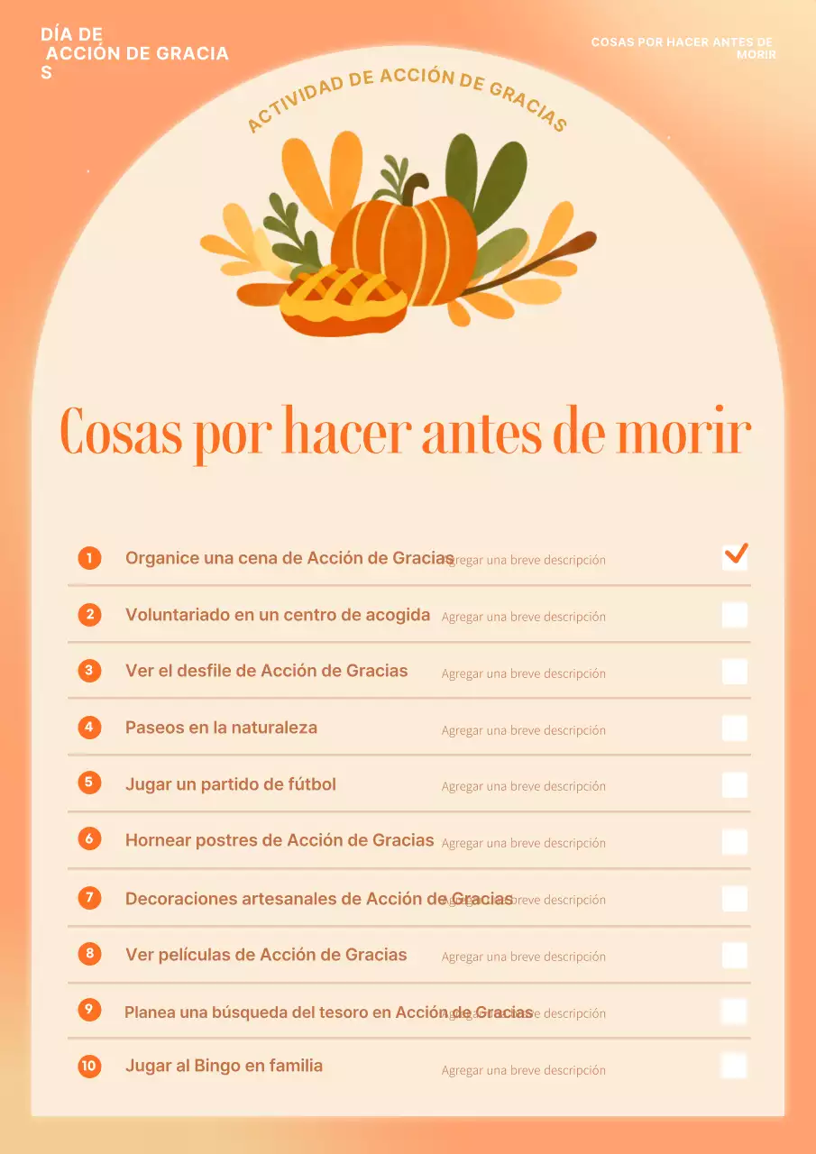 planificador de vacaciones tradicional naranja