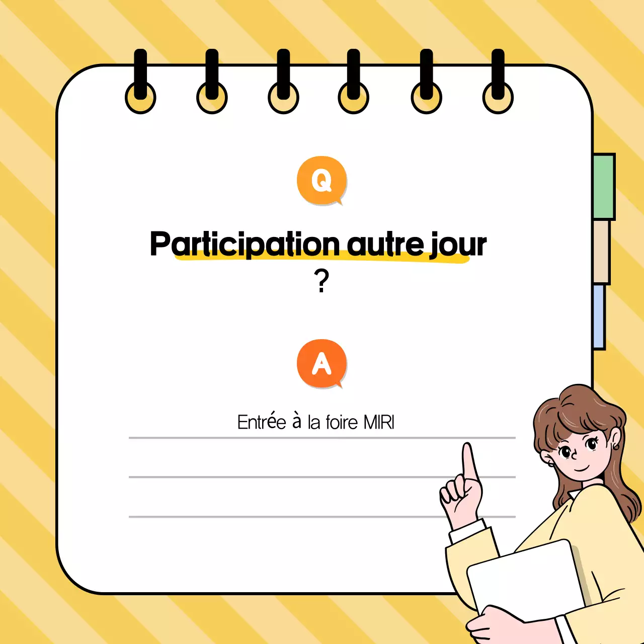 Des informations qui attirent l'attention sur un fond jaune