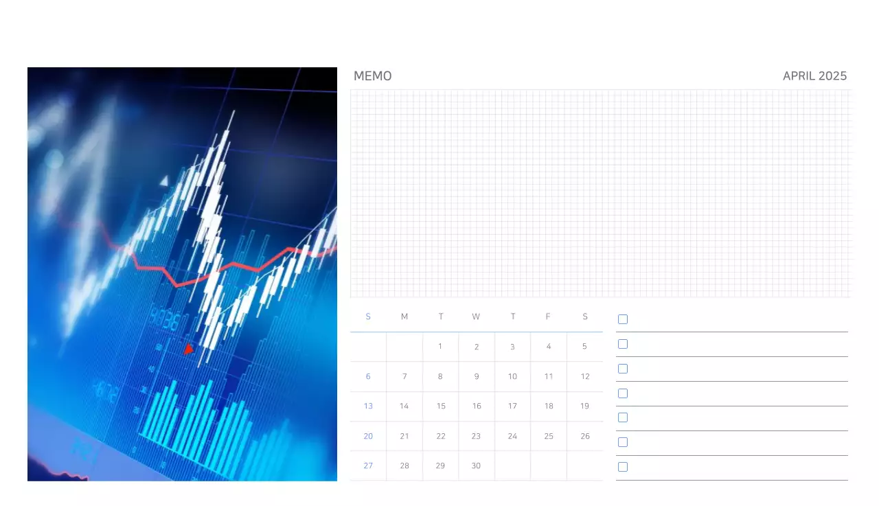 Blauer moderner Kalender Kalender
