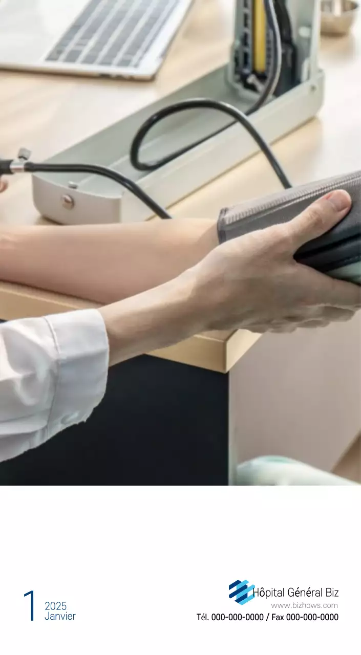 Calendrier promotionnel d'hôpital simple blanc marine