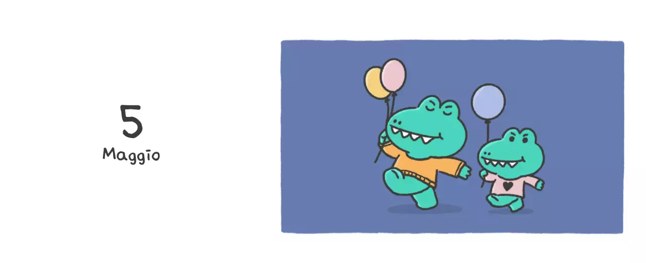 Un calendario con un simpatico concetto di illustrazione di Ago