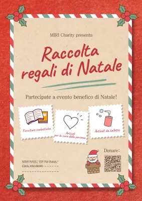 Poster di beneficenza natalizio Red Doodle Cute Christmas