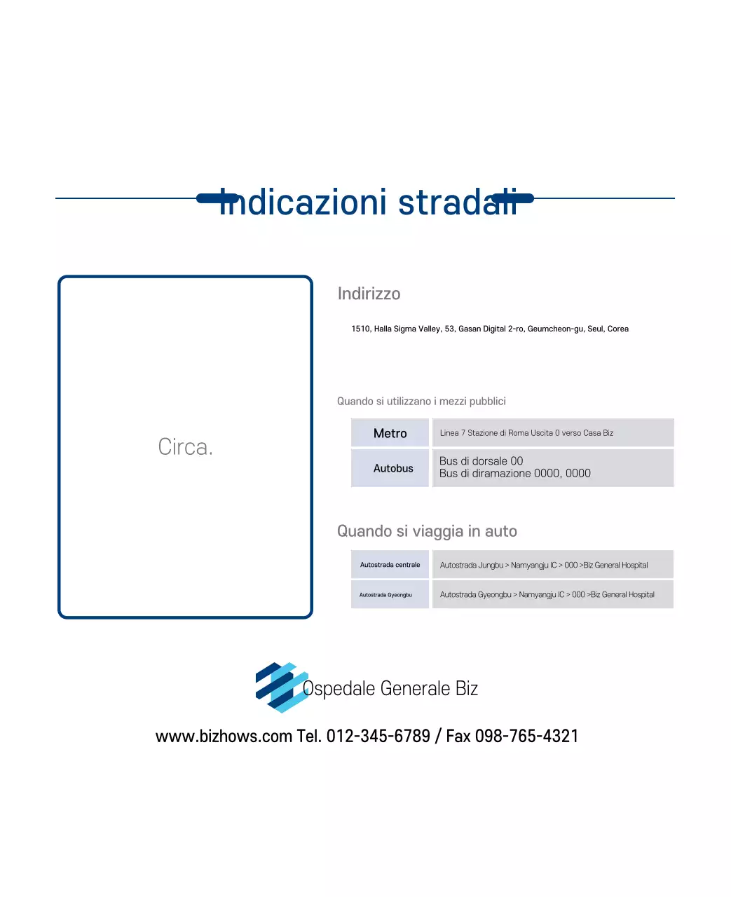 Calendario promozionale dell'ospedale semplice, bianco e blu