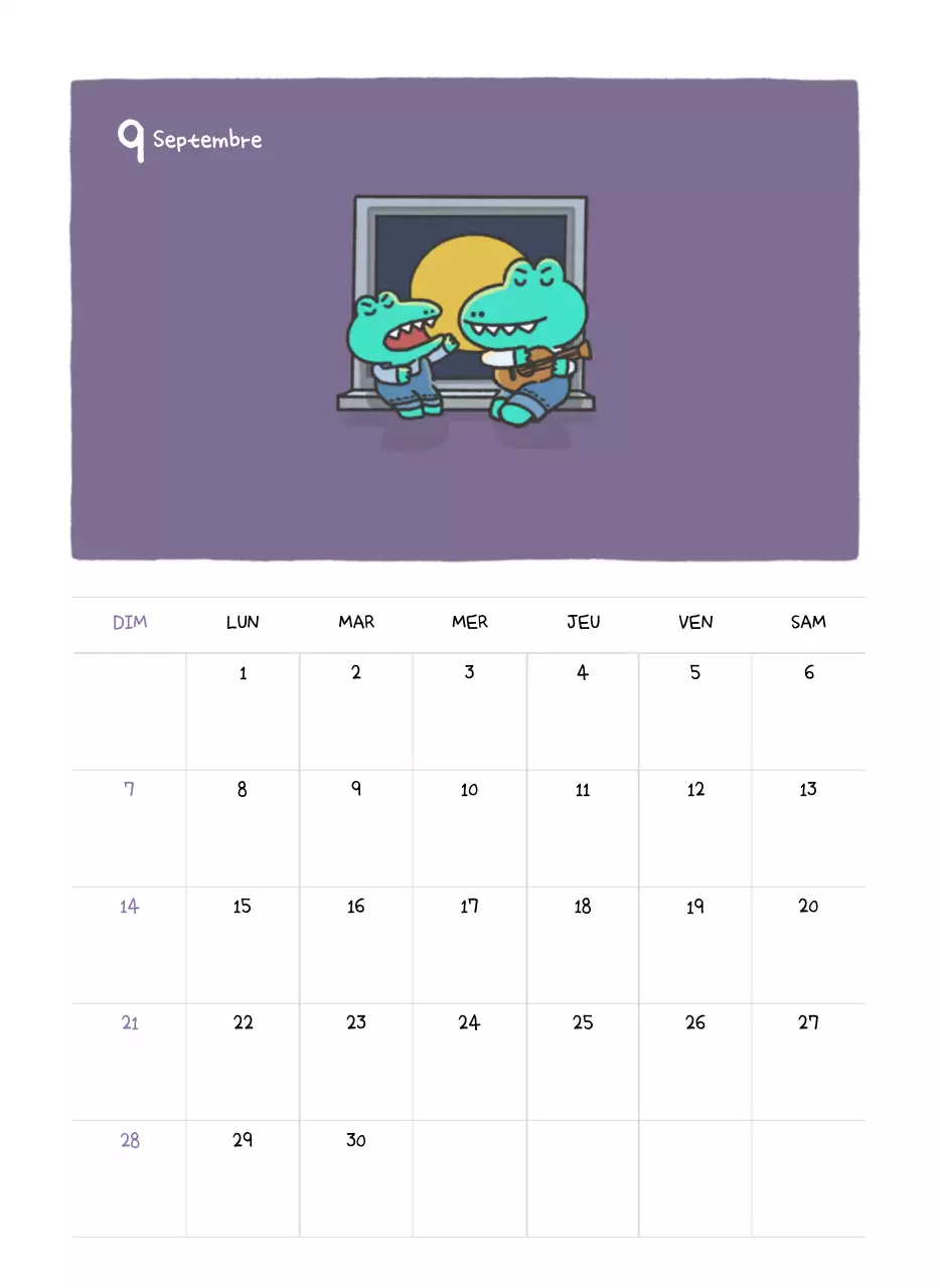 Un calendrier avec un concept d'illustration Ago mignon