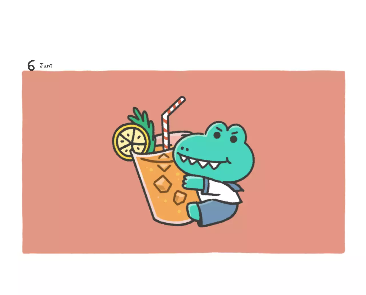 Ein Kalender mit einem niedlichen Ago-Illustrationskonzept