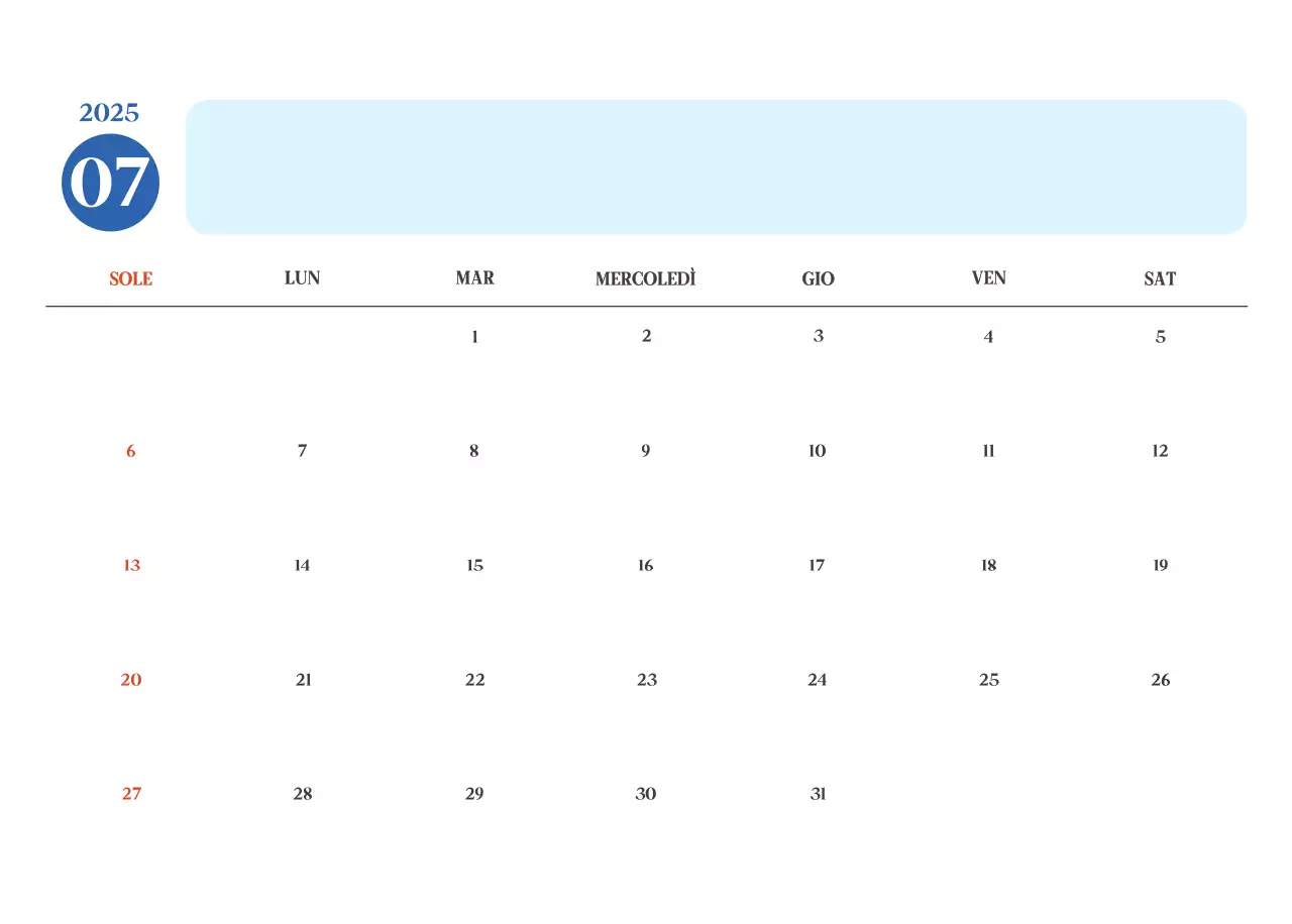 Calendario ospedaliero moderno blu