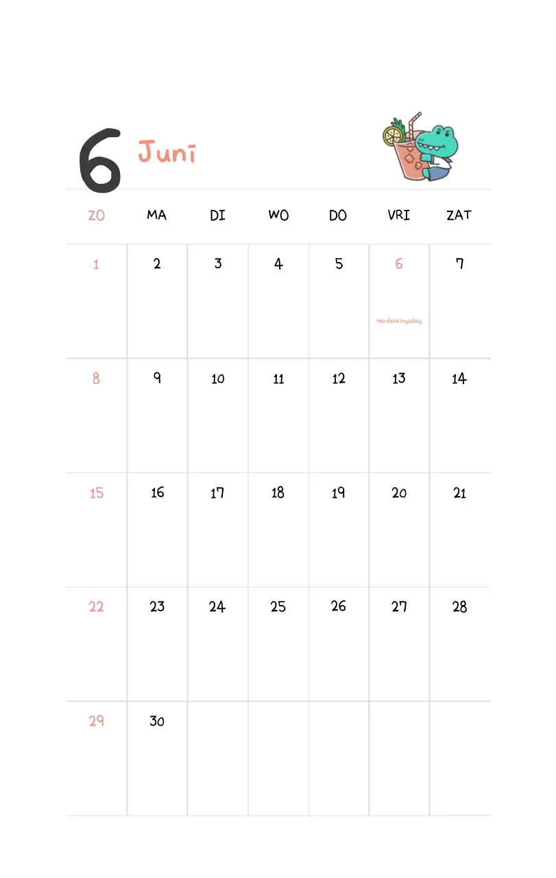 Een kalender met een schattig Ago-illustratieconcept