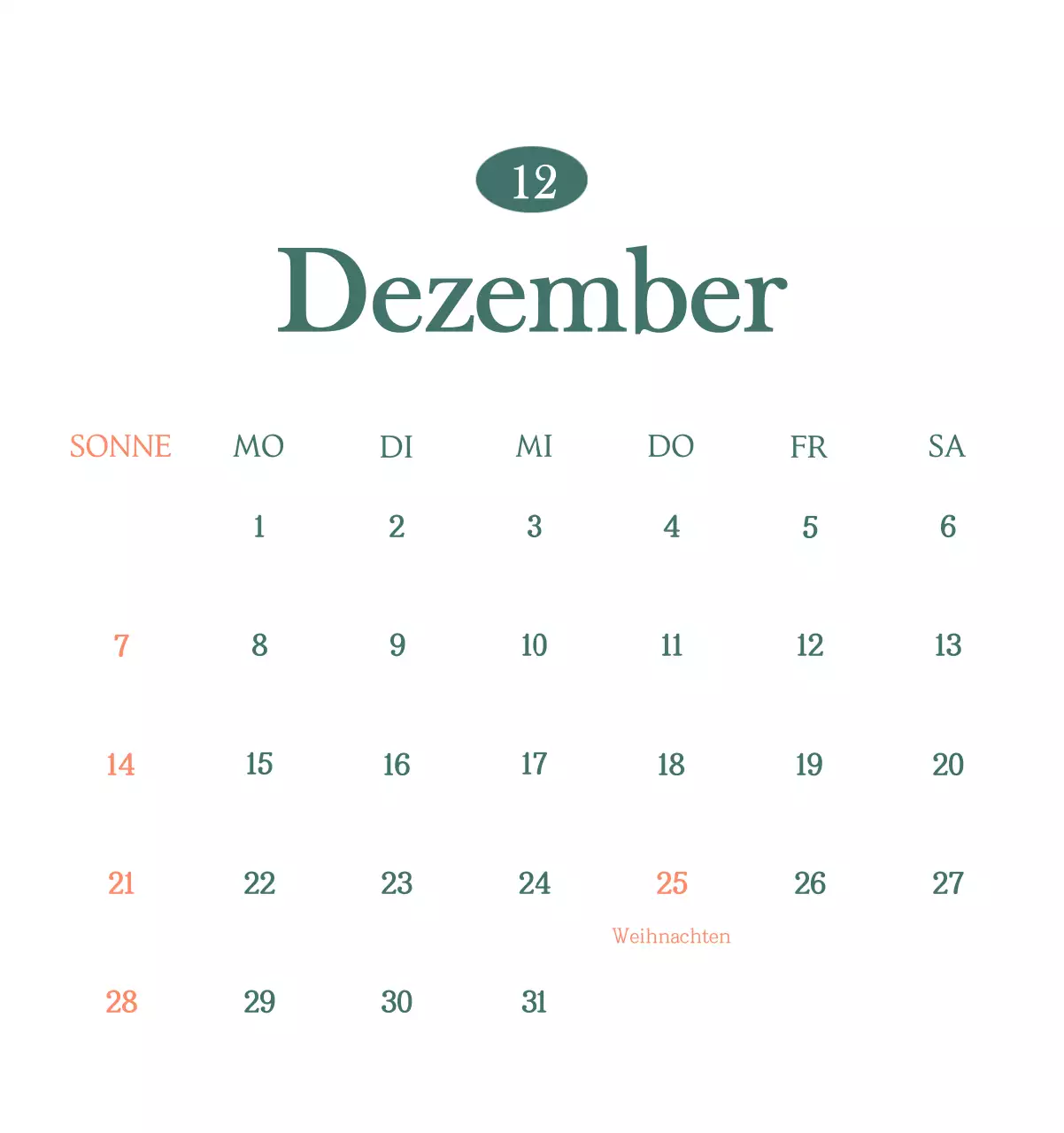 Ein moderner Café-Kalender mit Empfehlungen für das Getränk des Monats