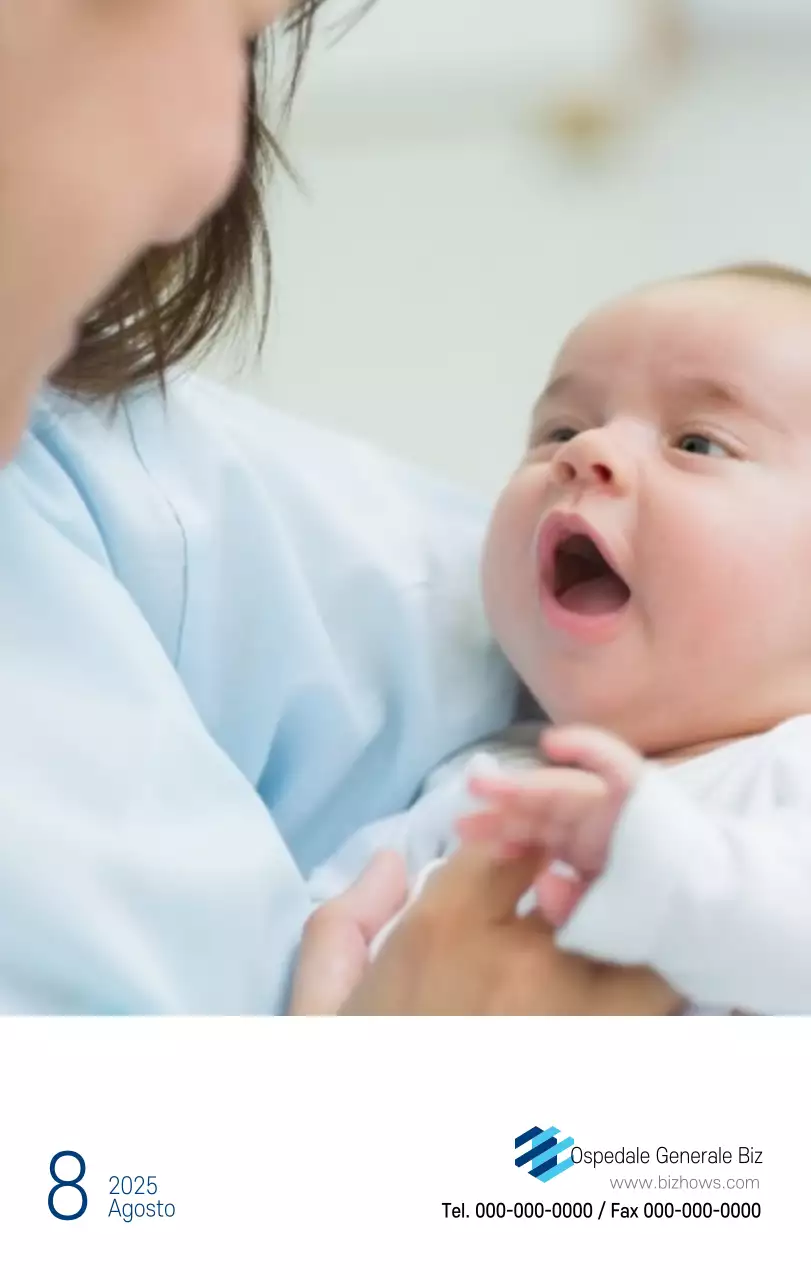 Calendario promozionale dell'ospedale semplice, bianco e blu
