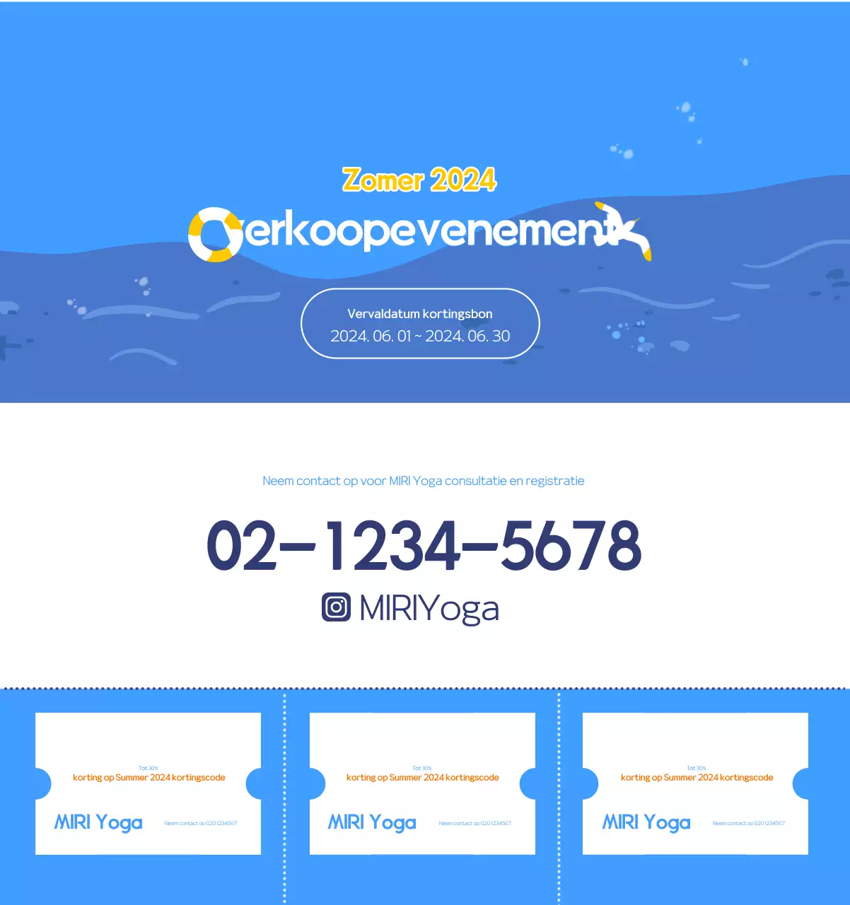 Oranje Minimalistische Yoga Promotiekalender