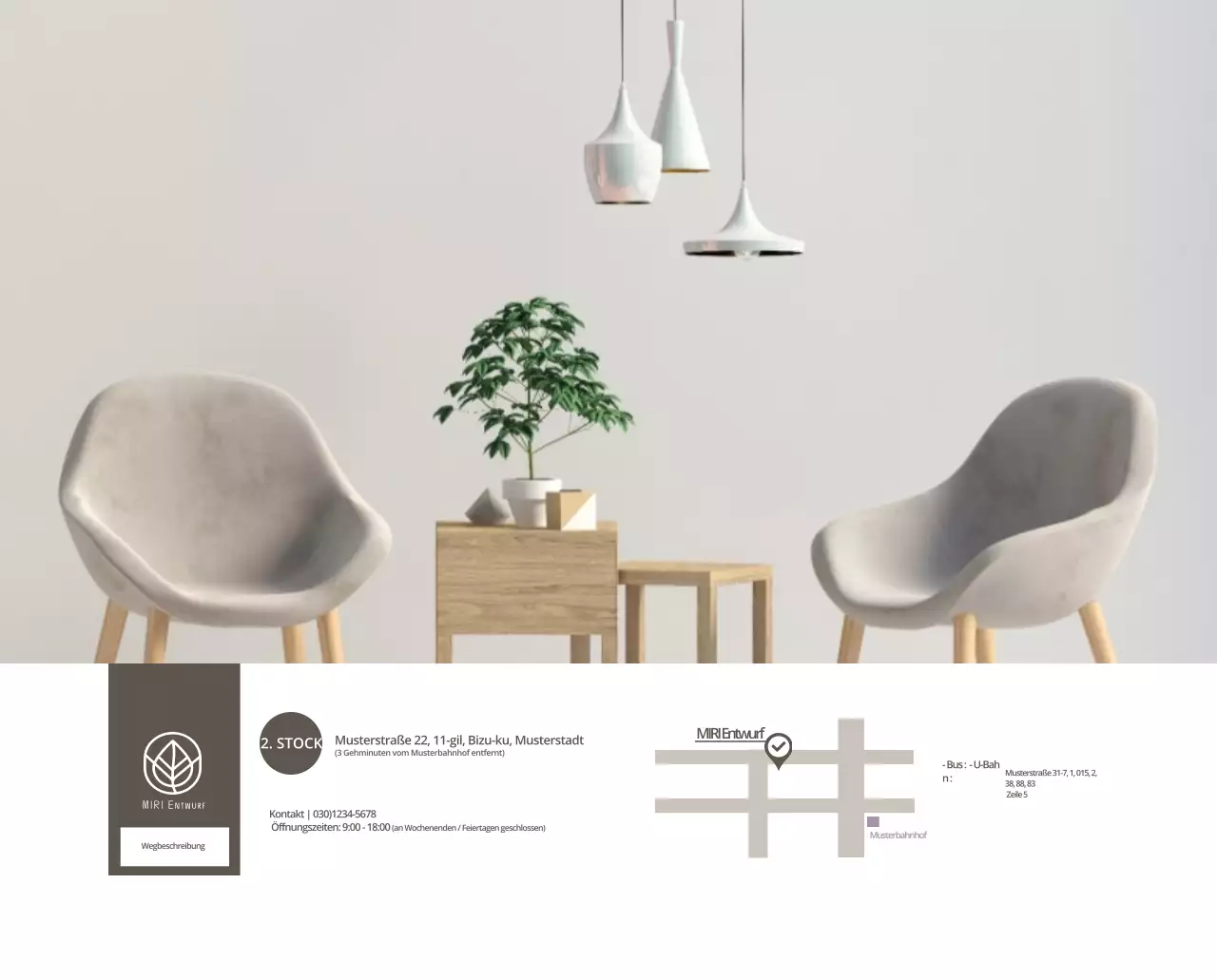 Beigefarbener minimalistischer Innenkalender