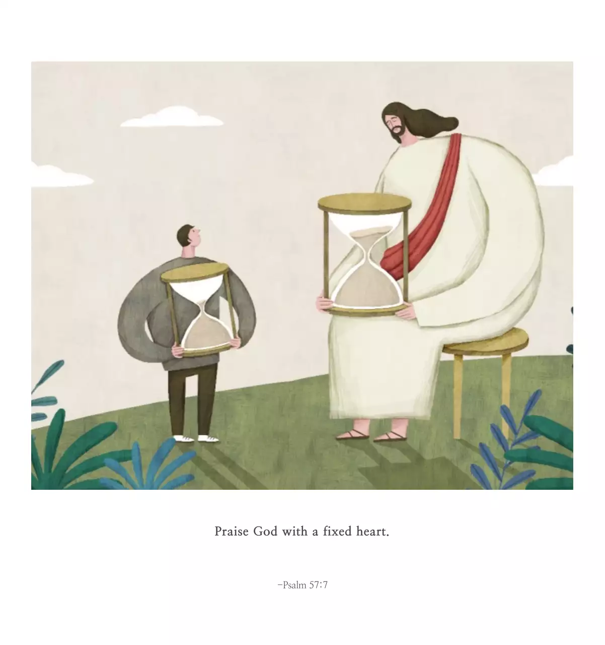 Ilustrasi gereja yang bersih dengan warna pastel