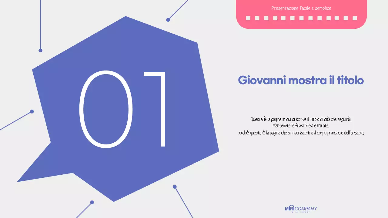 Guida alla presentazione blu semplice