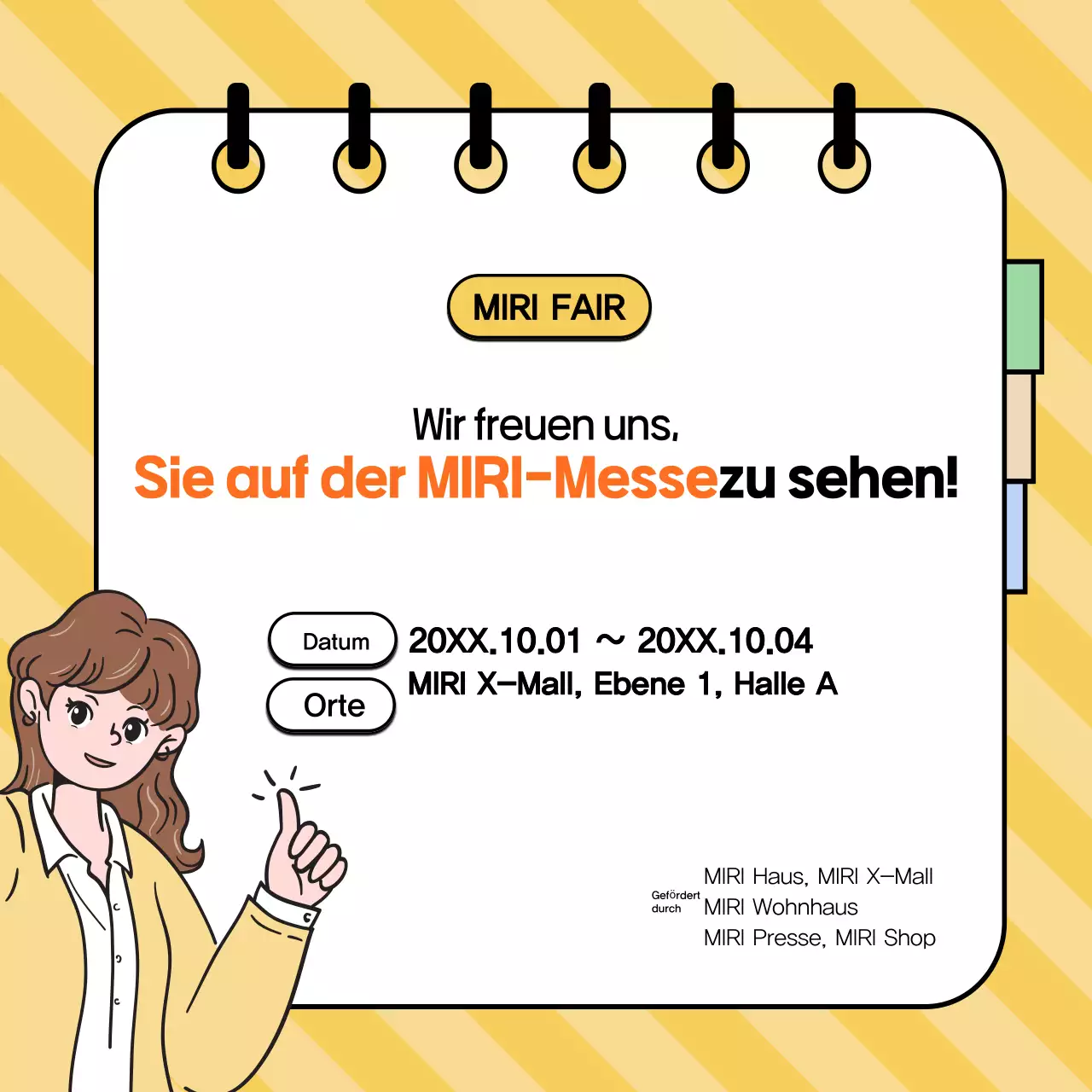 Aufmerksamkeitserregende Informationen auf gelbem Hintergrund