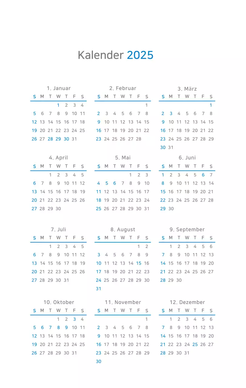 Blauer moderner Kalender Corporate Promotions