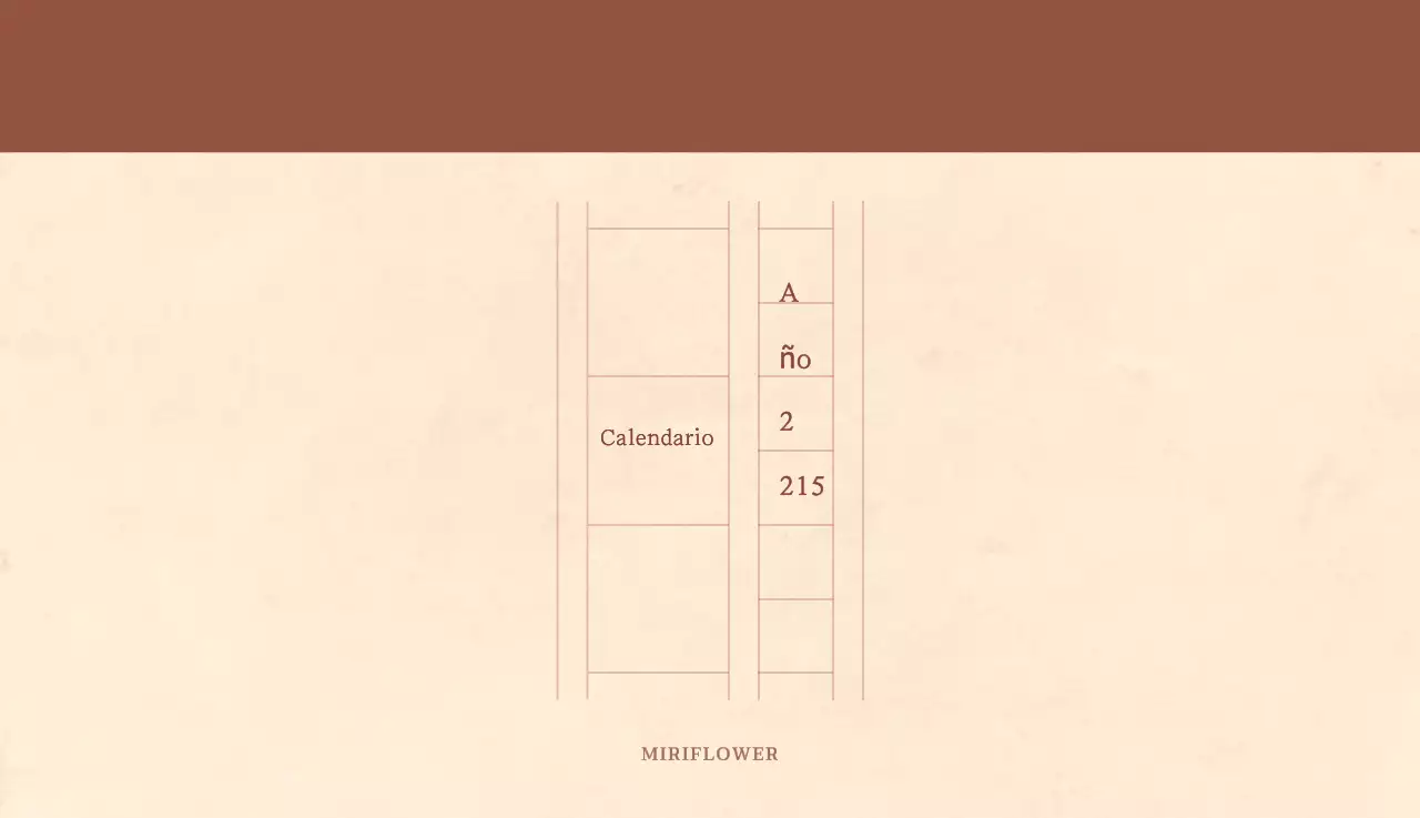 Un calendario sentimental de floristería en papel de lana marrón claro y marrón concepto