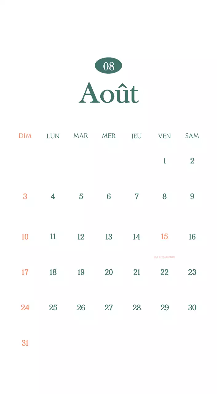 Un calendrier moderne pour les cafés avec des recommandations sur la boisson du mois.