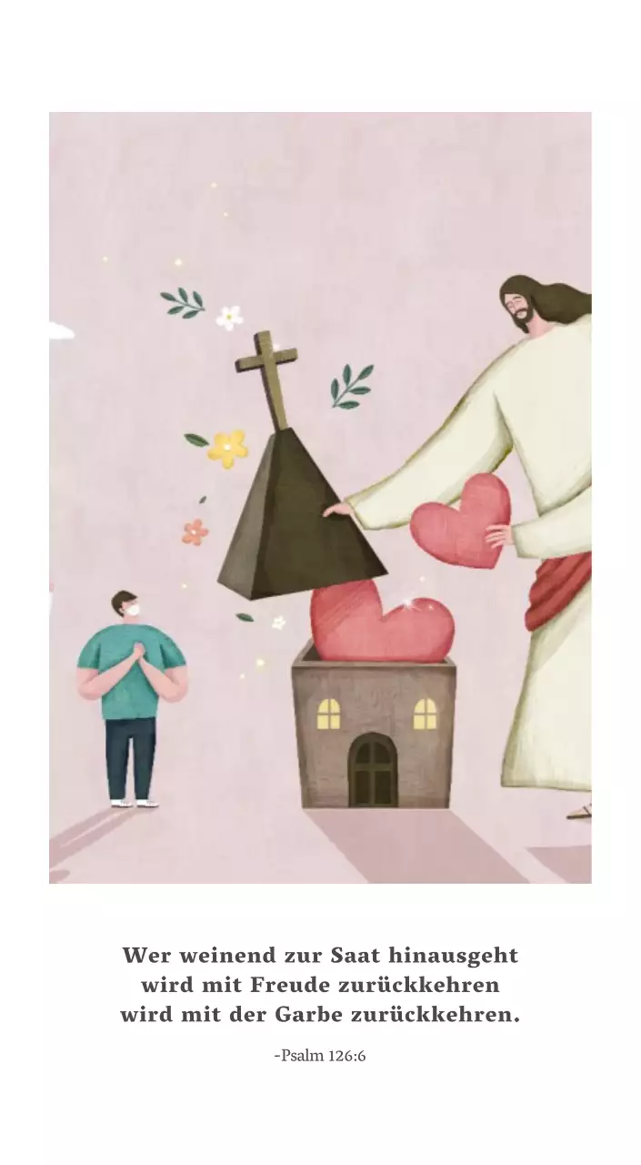 Pastell saubere Illustration Kirche