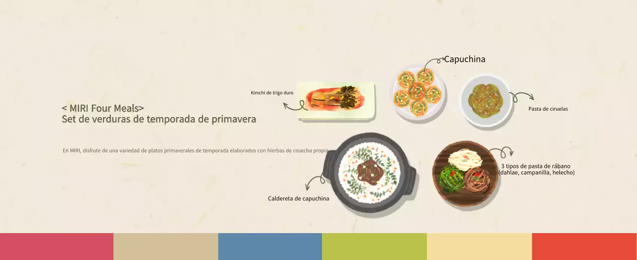 Calendario de comidas tradicionales en beige