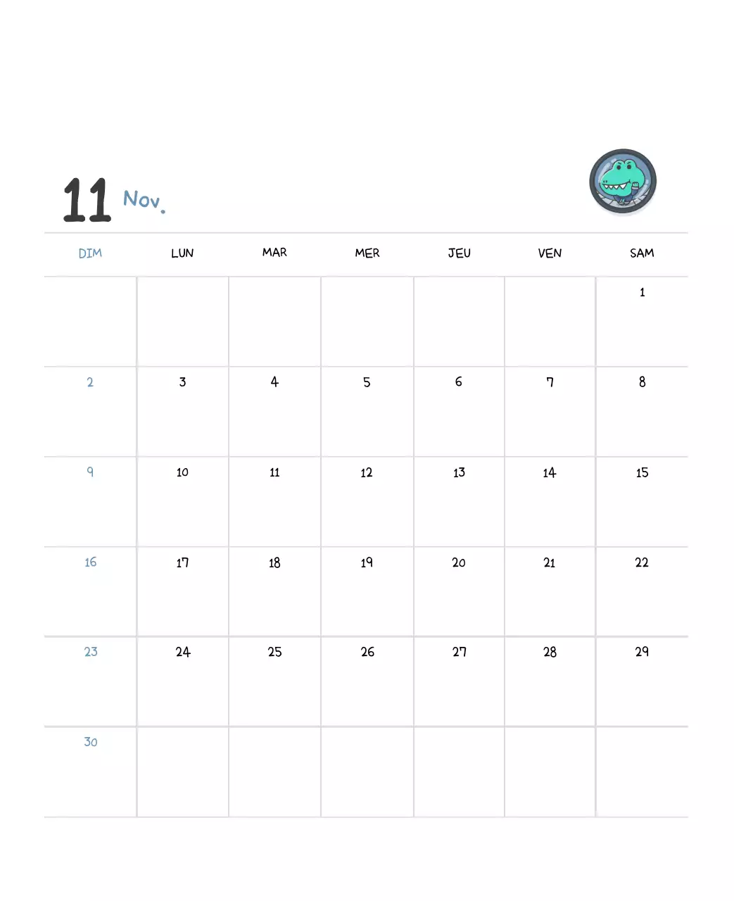 Un calendrier avec un concept d'illustration Ago mignon