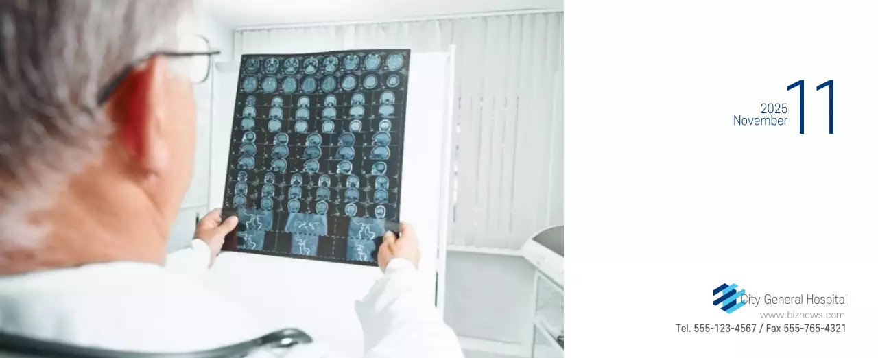 Navy White Simple Hospital Promotional Calendar