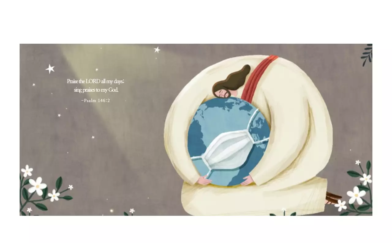 Ilustrasi gereja yang bersih dengan warna pastel