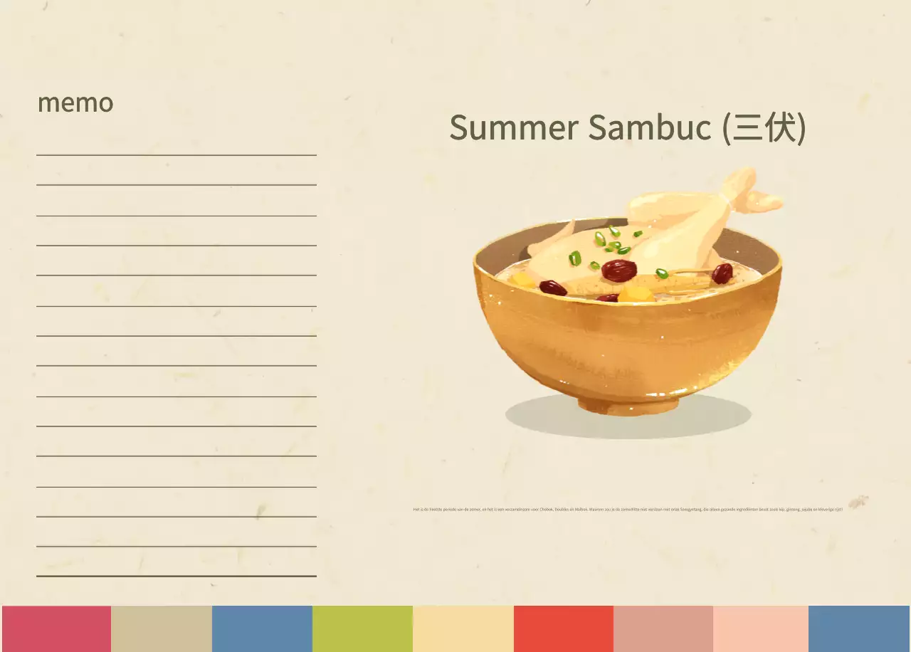 Beige Traditionele Eetkalender