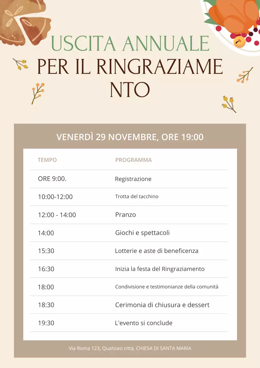 evento tradizionale di ringraziamento beige