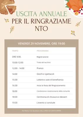 evento tradizionale di ringraziamento beige