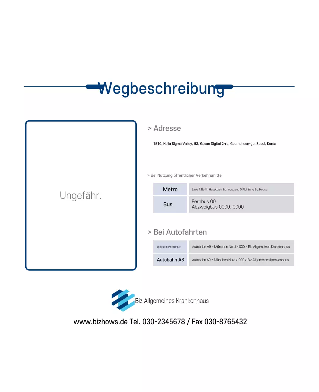 Marineblauer einfacher Krankenhaus-Werbekalender