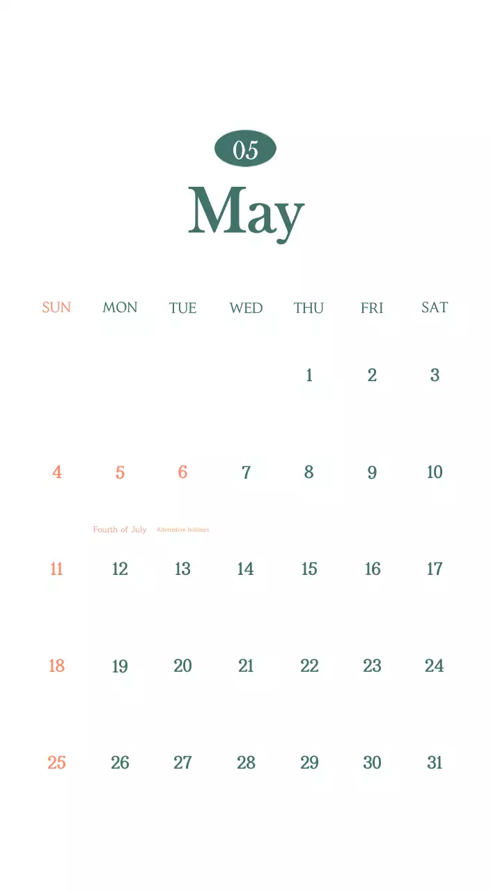 A modern cafe calendar with drink of the month recommendations