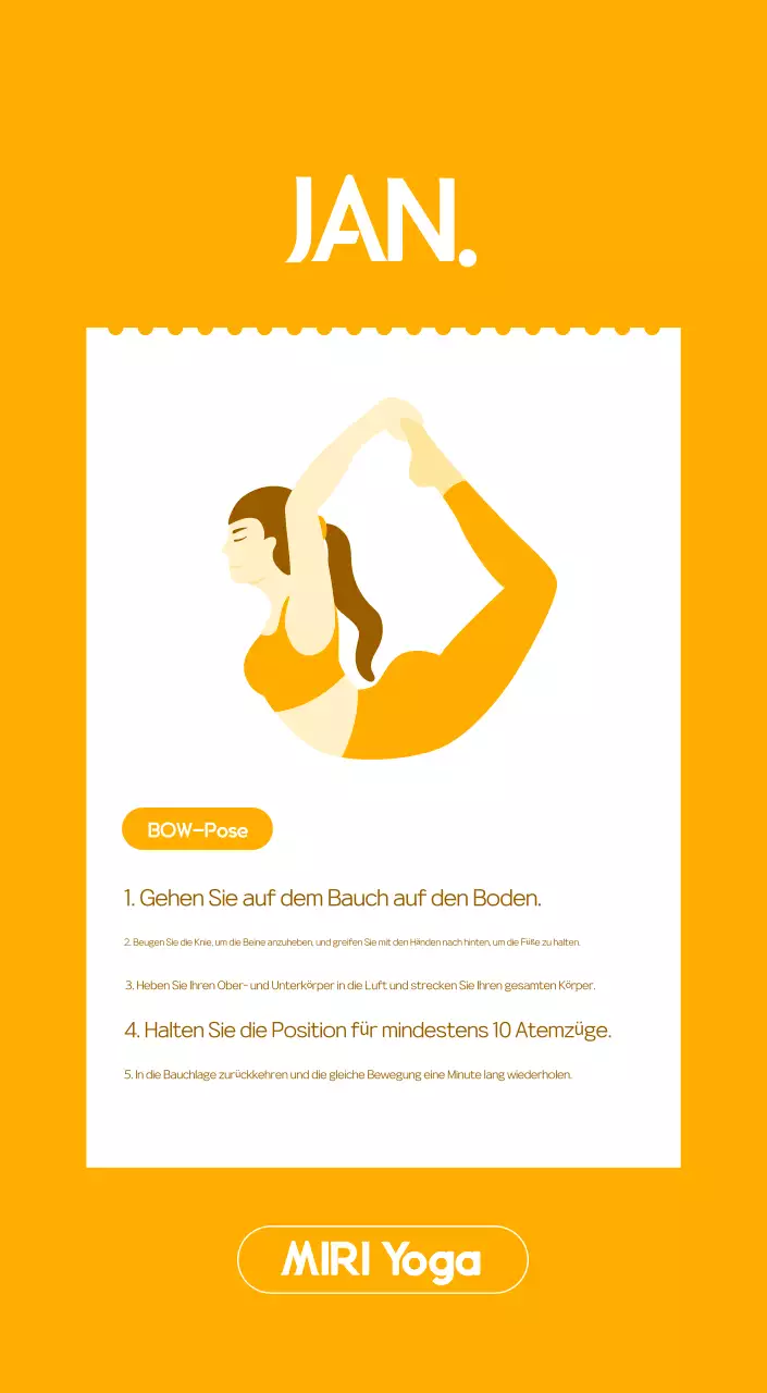 Orange Minimalistischer Yoga-Aktionskalender